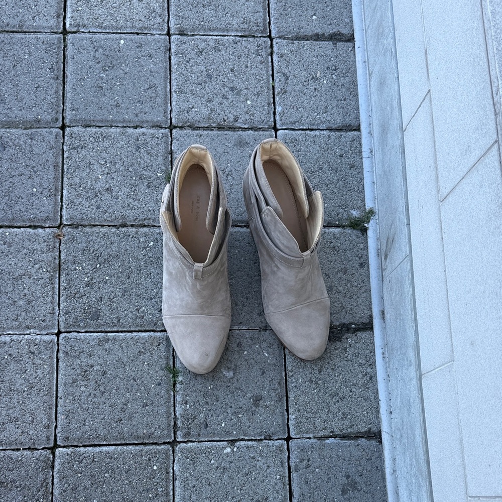 rag & bone Beige Suede Ankle Booties